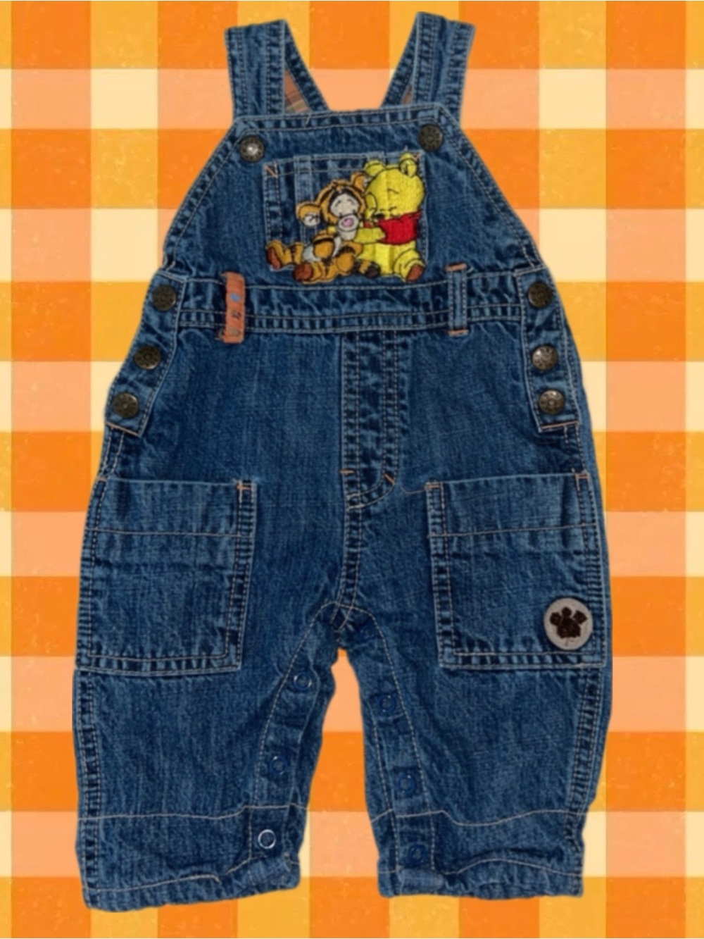 Winnie The Pooh and Tiger upcycle overall